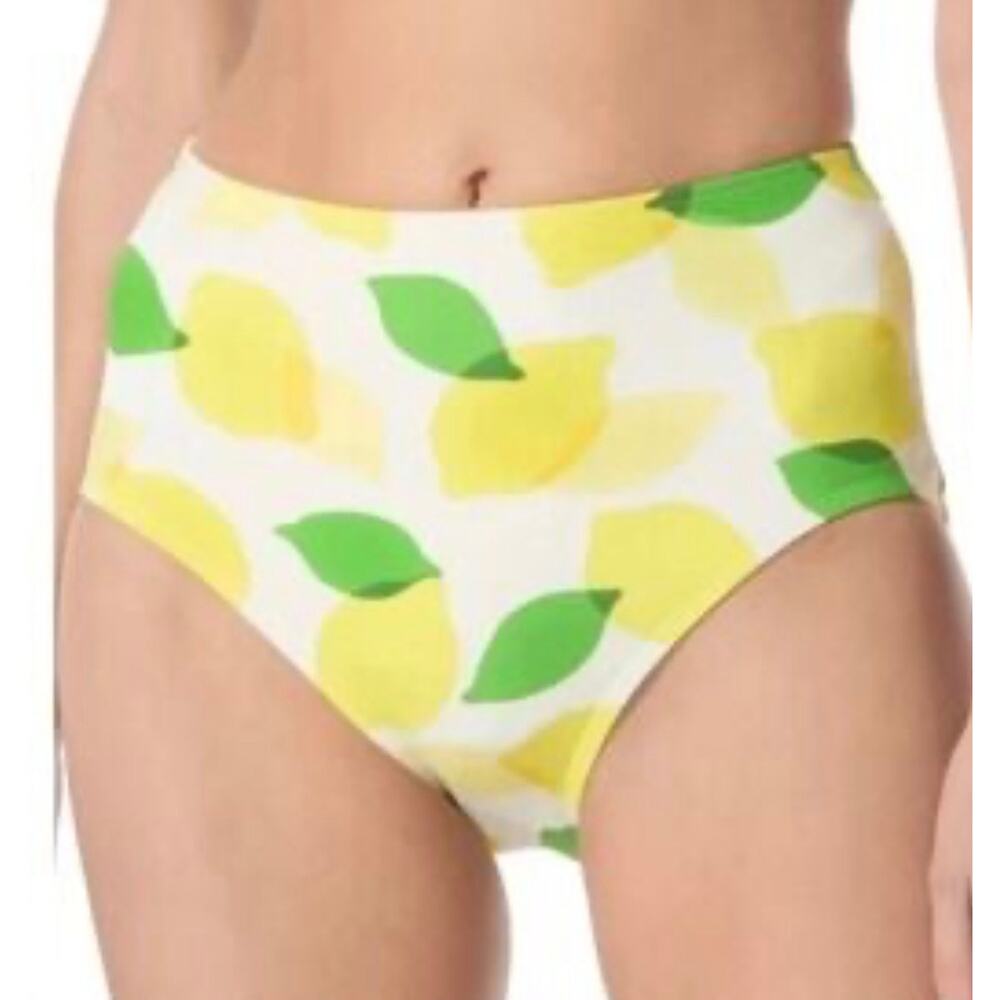 Kate Spade White Lemon Bandeau Bikini Top and High Waist Bottom Set M NWT - Picture 5 of 8